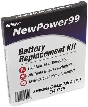 NewPower99 Battery Replacement Kit with Battery, Instructions and Tools for Samsung Galaxy Tab A 10.1 SM-T580 NewPower99 Battery Replacement Kit with Battery, Instructions and Tools for Samsung Galaxy Tab A 10.1 SM-T580