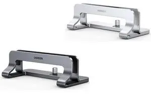 Vertical Laptop Stand Holder for Desk Bundle, Gray and Silver Vertical Laptop Stand Holder for Desk Bundle, Gray and Silver