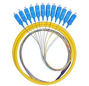 12 Fibers SC Single-Mode Color-Coded Fiber Optic Pigtail 12 Fibers SC Single-Mode Color-Coded Fiber Optic Pigtail