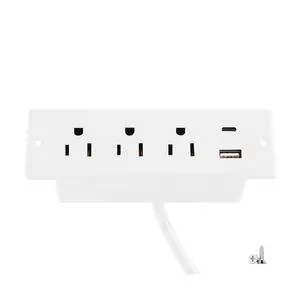 Recessed Power Strip with USB-C and USB-A, 2/3 AC Outlets, in-Desk Flush Mount Power Strip, 125V 12A 1500W, for Desk Countertop Kitchen Island Recessed Power Strip with USB-C and USB-A, 2/3 AC Outlets, in-Desk Flush Mount Power Strip, 125V 12A 1500W, for Desk Countertop Kitchen Island