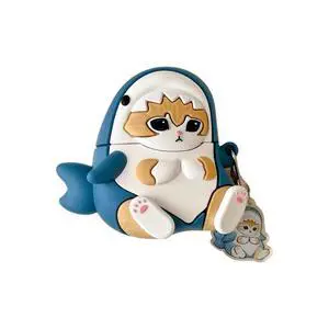 Soft Silicone Case Compatible with Apple AirPods 1 2 3 Pro 3D Cartoon Keychain Blue Shark Ginger Cat Kitty Kitten Animal Cute Lovely Adorable Kids Girls (for AirPods Pro 3 2025) Soft Silicone Case Compatible with Apple AirPods 1 2 3 Pro 3D Cartoon Keychain Blue Shark Ginger Cat Kitty Kitten Animal Cute Lovely Adorable Kids Girls (for AirPods Pro 3 2025)