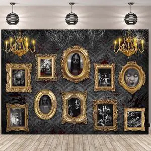Halloween Haunted Mansion Backdrop Banner 8x6FT Gothic Creepy Portrait Gallery Background for Halloween Party Photo Booth Haunted House Decorations Halloween Haunted Mansion Backdrop Banner 8x6FT Gothic Creepy Portrait Gallery Background for Halloween Party Photo Booth Haunted House Decorations