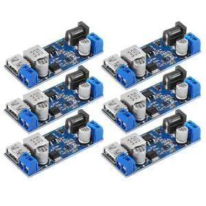 6pcs DC 6V 9V 12V 24V to DC 5V 5A Buck Converter Module, 9-36V Step Down to USB 5V Transformer Dual Output Voltage Regulator Board for Phone Fast Charging 6pcs DC 6V 9V 12V 24V to DC 5V 5A Buck Converter Module, 9-36V Step Down to USB 5V Transformer Dual Output Voltage Regulator Board for Phone Fast Charging
