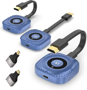 Wireless HDMI Transmitter and 2 Receivers, Wireless HDMI Extender | 4K Decode 1080P Output| Stream from PC/Laptop/Projector to Monitor/TV| 328FT Long Range| for Business/Conference/Home Theater Wireless HDMI Transmitter and 2 Receivers, Wireless HDMI Extender | 4K Decode 1080P Output| Stream from PC/Laptop/Projector to Monitor/TV| 328FT Long Range| for Business/Conference/Home Theater