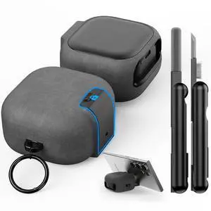 Secure Lock Case for Galaxy Buds 4 Pro/Buds 4 Case with Phone Stand | with Cleaning Kit & Keychain, Sandstone Finish, Supports Wireless Charging, Case for Samsung Galaxy Buds4 / 4 Pro Secure Lock Case for Galaxy Buds 4 Pro/Buds 4 Case with Phone Stand | with Cleaning Kit & Keychain, Sandstone Finish, Supports Wireless Charging, Case for Samsung Galaxy Buds4 / 4 Pro
