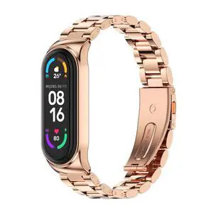 Strap Compatible with Xiaomi Mi Band 5 / Mi Band 4 / Mi Band 3 Straps, Stainless Steel Watch Band Metal Replacement Bracelet Wristband Correa for Mi Band 5 NFC Global Version Strap Compatible with Xiaomi Mi Band 5 / Mi Band 4 / Mi Band 3 Straps, Stainless Steel Watch Band Metal Replacement Bracelet Wristband Correa for Mi Band 5 NFC Global Version