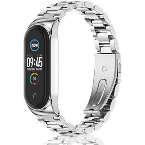 Strap for Xiaomi Mi Band 6 Mi Band 5, Metal Strap Compatible with Mi Band 4 Mi Band 3 Replacement Wristband Stainless Steel Watch Band for Men Women Strap for Xiaomi Mi Band 6 Mi Band 5, Metal Strap Compatible with Mi Band 4 Mi Band 3 Replacement Wristband Stainless Steel Watch Band for Men Women
