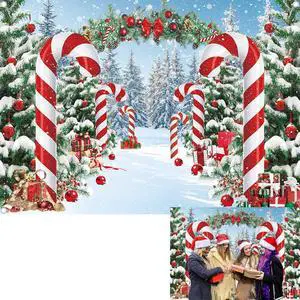 Merry Christmas Candy Cane Backdrop Winter Snowy Scene Christmas Tree Photography Background Christmas Holiday New Year Xmas Eve Family Party Decorations Banner Booth Props (10x8FT(3.0m x 2.4m)) Merry Christmas Candy Cane Backdrop Winter Snowy Scene Christmas Tree Photography Background Christmas Holiday New Year Xmas Eve Family Party Decorations Banner Booth Props (10x8FT(3.0m x 2.4m))