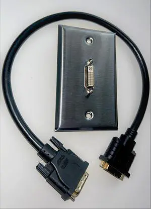 DVI Wall Plate Kit with Coupler and 1.5 Foot Extension Cable DVI-D Medical X-RAY Use DVI Wall Plate Kit with Coupler and 1.5 Foot Extension Cable DVI-D Medical X-RAY Use