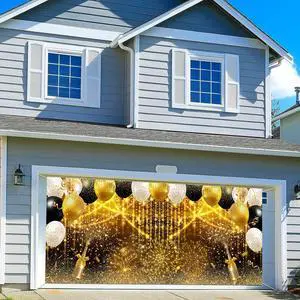 16X7ft Black and Gold Glitter Party Garage Door Cover Decoration, Birthday Wedding Bridal Prom Graduation New Year Balloons Garage Buddy Party Decor Banner Cover Photography Background 16X7ft Black and Gold Glitter Party Garage Door Cover Decoration, Birthday Wedding Bridal Prom Graduation New Year Balloons Garage Buddy Party Decor Banner Cover Photography Background