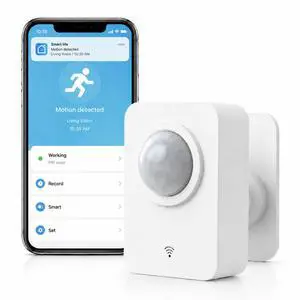 WiFi Motion Sensor for Home Security, Smart PIR Motion Detector with Free App Alerts, Smart Life Remote Monitoring, 2.4GHz Wireless Sensor, No Hub Required for Smart Home Automation WiFi Motion Sensor for Home Security, Smart PIR Motion Detector with Free App Alerts, Smart Life Remote Monitoring, 2.4GHz Wireless Sensor, No Hub Required for Smart Home Automation