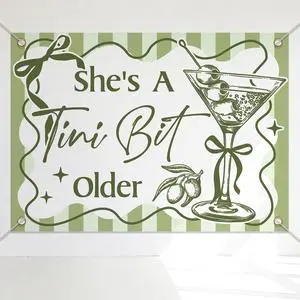 7 x 5ft Shes A Tini Bit Older Backdrop - A Tiny Bit Older Birthday Decorations - Martini Birthday Party Decorations 7 x 5ft Shes A Tini Bit Older Backdrop - A Tiny Bit Older Birthday Decorations - Martini Birthday Party Decorations