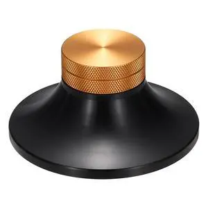 Vinyl Record Weight Stabilizer Record Clamp Weight Disc | 172g/6oz Stabilizer 3"x1.5" Aluminum Turntable Vibration Damper Reducer for LP Players,Black with Gold Knob Vinyl Record Weight Stabilizer Record Clamp Weight Disc | 172g/6oz Stabilizer 3"x1.5" Aluminum Turntable Vibration Damper Reducer for LP Players,Black with Gold Knob