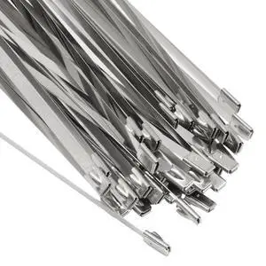 Metal Zip Ties, 24 Inch, 100 Pcs, 304 Stainless Steel | Self-Locking Cable Ties, 270lbs Tensile Strength, Heavy Duty, For Vehicles, Farms, Gardens, Outdoor Chain Link Fence Metal Zip Ties, 24 Inch, 100 Pcs, 304 Stainless Steel | Self-Locking Cable Ties, 270lbs Tensile Strength, Heavy Duty, For Vehicles, Farms, Gardens, Outdoor Chain Link Fence