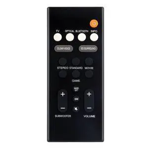 Remote Control Replacement for Yamaha SR-B20A VDQ7630 SR-C20A | SR-B20ABL SR-C20ABL ATS-C200 Sound Bar Remote Control Replacement for Yamaha SR-B20A VDQ7630 SR-C20A | SR-B20ABL SR-C20ABL ATS-C200 Sound Bar