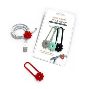 It's a Wrap Cord Organizer Set- Comes with 4, Black, Red, Mint, & Gray, Cord Wrangler, Easy to Use, Cute, Compact & Portable, for Headphones, USB Cables, Chargers, Keep Cords Neat & Tidy It's a Wrap Cord Organizer Set- Comes with 4, Black, Red, Mint, & Gray, Cord Wrangler, Easy to Use, Cute, Compact & Portable, for Headphones, USB Cables, Chargers, Keep Cords Neat & Tidy