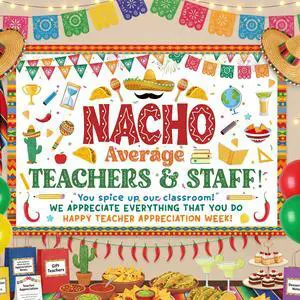 Teacher Appreciation Decorations Backdrop Nacho Average Banner Teacher 3 x 5 ft Cinco De Mayo Thank You Teachers Decor for School Classroom Staff Appreciation Party Decorations Teacher Appreciation Decorations Backdrop Nacho Average Banner Teacher 3 x 5 ft Cinco De Mayo Thank You Teachers Decor for School Classroom Staff Appreciation Party Decorations