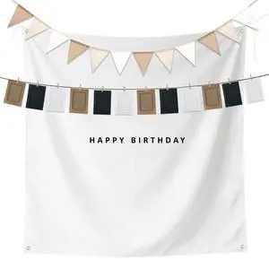 5x5ft Happy Birthday Cloth Backdrop Boho Plain Birthday Backdrop Set | 12 Photo Frames Garland, Pennant Banner Fabric Minimalist Birthday Party Decorations Photo Sign 59x59in for Yard Wall Decor 5x5ft Happy Birthday Cloth Backdrop Boho Plain Birthday Backdrop Set | 12 Photo Frames Garland, Pennant Banner Fabric Minimalist Birthday Party Decorations Photo Sign 59x59in for Yard Wall Decor