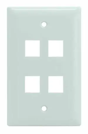 Legrand - OnQ 4 Port Keystone Single Gang Wall Plate, 1 Gang Keystone Wall Plate Supports 4 Keystone Insert, Screw-In Plastic, White, 10 Count, WP3404WH10 Legrand - OnQ 4 Port Keystone Single Gang Wall Plate, 1 Gang Keystone Wall Plate Supports 4 Keystone Insert, Screw-In Plastic, White, 10 Count, WP3404WH10