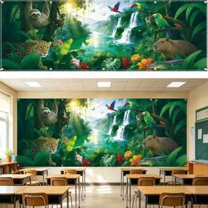 18×6ft Rainforest Animal Backdrop, Tropical Jungle Waterfall Party Decor | Premium Polyester Fabric,Foldable,Excellent Shooting Effect as a Rainforest Animal Backdrop,Great for Jungle Theme Photoshoot 18×6ft Rainforest Animal Backdrop, Tropical Jungle Waterfall Party Decor | Premium Polyester Fabric,Foldable,Excellent Shooting Effect as a Rainforest Animal Backdrop,Great for Jungle Theme Photoshoot