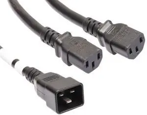 IEC C20 to 2X C13 Splitter Power Cord - 200~250V 12AWG 20A to Dual 14AWG 15A Heavy Duty Y Cable for Bitmain Antminer S19, L7, D7, KS3, KA3 U/L Certified (8 Feet) IEC C20 to 2X C13 Splitter Power Cord - 200~250V 12AWG 20A to Dual 14AWG 15A Heavy Duty Y Cable for Bitmain Antminer S19, L7, D7, KS3, KA3 U/L Certified (8 Feet)