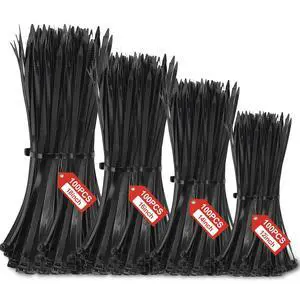 12''+14''+16''+18'' Zip Ties Assorted Sizes, 400 Pack 50 LBS Black Cable Ties - Heavy Duty Nylon Wire Ties, Self-Locking, UV Resistant for Indoor/Outdoor Use 12''+14''+16''+18'' Zip Ties Assorted Sizes, 400 Pack 50 LBS Black Cable Ties - Heavy Duty Nylon Wire Ties, Self-Locking, UV Resistant for Indoor/Outdoor Use