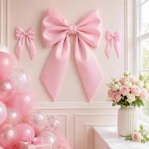 3Pcs Pink Bow Decor Large & Small Bow Themed Party Decorations Large Coquette Pink Ornaments for Valentine's Day Baby Shower Bridal Shower Birthday Indoor Outdoor Party Decor Supplies 3Pcs Pink Bow Decor Large & Small Bow Themed Party Decorations Large Coquette Pink Ornaments for Valentine's Day Baby Shower Bridal Shower Birthday Indoor Outdoor Party Decor Supplies