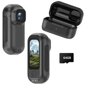 2K Wearable Mini Body Camera Thumb POV Loop Recording | Thumb-Sized Action Cam, 1.47" LCD, 64G SD & 1800mAh Charging Case, Outdoor Riding, Helmet Bike Motorcycle Black 2K Wearable Mini Body Camera Thumb POV Loop Recording | Thumb-Sized Action Cam, 1.47" LCD, 64G SD & 1800mAh Charging Case, Outdoor Riding, Helmet Bike Motorcycle Black