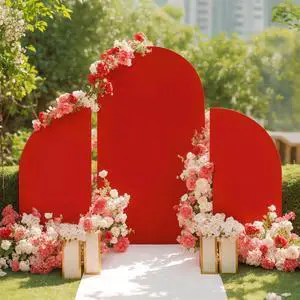 Arch Backdrop Stand Set of 3, Wedding Arch Cover, Double Sided Round Top and Half Moon Top Stretchy Backdrop for Birthday Parties Baby Shower Banquet 5ft 7.2ft 5ft Red Arch Backdrop Stand Set of 3, Wedding Arch Cover, Double Sided Round Top and Half Moon Top Stretchy Backdrop for Birthday Parties Baby Shower Banquet 5ft 7.2ft 5ft Red