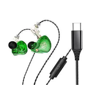 DX2 USB C In Ear Headphones, Noise Isolating Earbuds for Running/Gym, USB Type C Headset With Microphone and 3-Button Remote (Green) DX2 USB C In Ear Headphones, Noise Isolating Earbuds for Running/Gym, USB Type C Headset With Microphone and 3-Button Remote (Green)
