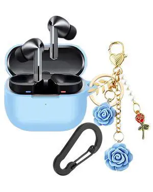 Case for Samsung Galaxy Buds 3 Case with Cute Keychain, Silicone Shockproof Protective Cover Compatible with Galaxy Buds 3 Pro Charging Box Case Cover for Women Girl (Azure Blue) Case for Samsung Galaxy Buds 3 Case with Cute Keychain, Silicone Shockproof Protective Cover Compatible with Galaxy Buds 3 Pro Charging Box Case Cover for Women Girl (Azure Blue)