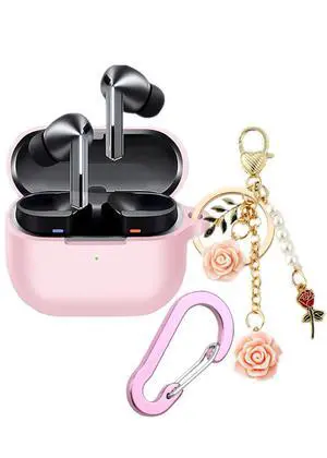 Case for Samsung Galaxy Buds 3 Case with Cute Keychain, Silicone Shockproof Protective Cover Compatible with Galaxy Buds 3 Pro Charging Box Case Cover for Women Girl (Pink) Case for Samsung Galaxy Buds 3 Case with Cute Keychain, Silicone Shockproof Protective Cover Compatible with Galaxy Buds 3 Pro Charging Box Case Cover for Women Girl (Pink)