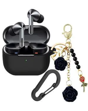 Case for Samsung Galaxy Buds 3 Case with Cute Keychain, Silicone Shockproof Protective Cover Compatible with Galaxy Buds 3 Pro Charging Box Case Cover for Women Girl (Black) Case for Samsung Galaxy Buds 3 Case with Cute Keychain, Silicone Shockproof Protective Cover Compatible with Galaxy Buds 3 Pro Charging Box Case Cover for Women Girl (Black)