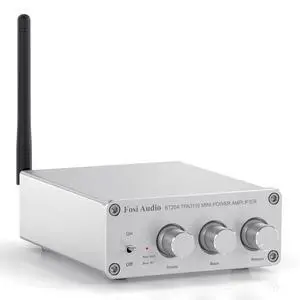 BT20A-S Bluetooth 5.0 Stereo Audio 2 Channel Amplifier Receiver Mini Hi-Fi Class D Integrated Amp 2.0 CH for Home Speakers 100W x 2 with Bass and Treble Control TPA3116 (with Power Supply) BT20A-S Bluetooth 5.0 Stereo Audio 2 Channel Amplifier Receiver Mini Hi-Fi Class D Integrated Amp 2.0 CH for Home Speakers 100W x 2 with Bass and Treble Control TPA3116 (with Power Supply)