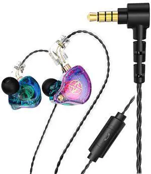 DX2 Melody in Ear Monitors Wired Earbuds Headphones IEM HiFi Bass,Dynamic Dual Driver Wired Sport Earphone with TPE Cable for Musicians,Singer,on Stage,Studio,and Gym((Purple with Mic) DX2 Melody in Ear Monitors Wired Earbuds Headphones IEM HiFi Bass,Dynamic Dual Driver Wired Sport Earphone with TPE Cable for Musicians,Singer,on Stage,Studio,and Gym((Purple with Mic)