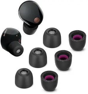 Memory Foam Tips for Sony WF-1000XM5 with Dust Mesh, Anti-Slip Replacement Ear Tips for Sony True Wireless EarphonesFit in The Charging Case, Perfect Noise Cancellation, 3 Pairs (XS, Black) Memory Foam Tips for Sony WF-1000XM5 with Dust Mesh, Anti-Slip Replacement Ear Tips for Sony True Wireless EarphonesFit in The Charging Case, Perfect Noise Cancellation, 3 Pairs (XS, Black)