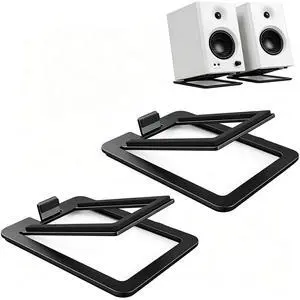 Desktop Sound Stand Base, Black, 2PCS/A Pair | Carbon Steel Material, Shock Absorption, Improved Sound Quality, Tilted Design, For PC, Studio & Bookshelf Speakers Desktop Sound Stand Base, Black, 2PCS/A Pair | Carbon Steel Material, Shock Absorption, Improved Sound Quality, Tilted Design, For PC, Studio & Bookshelf Speakers