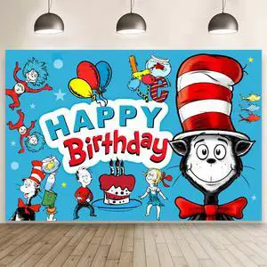 Cartoon for Dr. Seuss Happy Birthday Backdrop Birthday Party Supplies Kawaii Background for Boys Girls Banner for Kids Party Decorations (5x3ft) Cartoon for Dr. Seuss Happy Birthday Backdrop Birthday Party Supplies Kawaii Background for Boys Girls Banner for Kids Party Decorations (5x3ft)