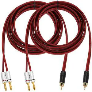 2 Pcs 1 RCA to 2 4mm Banana Plug Speaker Cable, 14AWG Gold Plated RCA Audio Cable, Splitter Audio Cable for Speaker Amplifiers Subwoofer, 9.8ft 2 Pcs 1 RCA to 2 4mm Banana Plug Speaker Cable, 14AWG Gold Plated RCA Audio Cable, Splitter Audio Cable for Speaker Amplifiers Subwoofer, 9.8ft