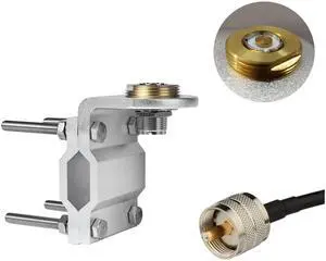 Universal Roll Bar Mirror Antenna Mount with NMO Connector | w/16.4ft RG58 UHF PL259 Male to Male Coaxial Cable Universal Roll Bar Mirror Antenna Mount with NMO Connector | w/16.4ft RG58 UHF PL259 Male to Male Coaxial Cable