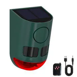 Solar Motion Sensor Alarm Light Outdoor, 130dB Solar Strobe Warning Light with Flashing LED & Siren, Waterproof Scare Off 'Intruders' for Farm, Chicken Coop, Garden, Barn & Yard (1Pack-Green) Solar Motion Sensor Alarm Light Outdoor, 130dB Solar Strobe Warning Light with Flashing LED & Siren, Waterproof Scare Off 'Intruders' for Farm, Chicken Coop, Garden, Barn & Yard (1Pack-Green)