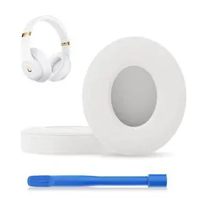 Replacement Ear Pads for Beats Studio3, Studio 2, White | Ear Covers Earpads Cushions Compatible with Beats Studio3/2 Headphone Replacement Ear Pads for Beats Studio3, Studio 2, White | Ear Covers Earpads Cushions Compatible with Beats Studio3/2 Headphone