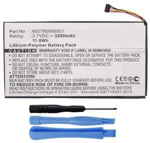 Replacement 3200mAh 6027B0090501 AVPB001-A110-01 AVPB003-A110-01 BNA-B002 DR-NK02 Encore NOOKCOLOR Battery for Barnes & Noble Nook Color BNTV250 BNTV250A BNRV200 7" Tablet with Installation Tools Replacement 3200mAh 6027B0090501 AVPB001-A110-01 AVPB003-A110-01 BNA-B002 DR-NK02 Encore NOOKCOLOR Battery for Barnes & Noble Nook Color BNTV250 BNTV250A BNRV200 7" Tablet with Installation Tools