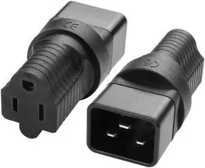 2 Pack IEC C20 to NEMA 5-15R Power Adapter 15A 125V NEMA 5-15P to C20 AC Power Converter for PDUs and Network Equipment 2 Pack IEC C20 to NEMA 5-15R Power Adapter 15A 125V NEMA 5-15P to C20 AC Power Converter for PDUs and Network Equipment