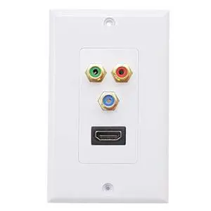 HDMI + 3RCA Wall Plate,HDMI Wall Plate with Component Video RCA,4k Ultra HD UHD 1080P Full HD Compatible & Gold Plated RCA Component Composite Video Audio Subwoofer Combo Port Insert Jack Out HDMI + 3RCA Wall Plate,HDMI Wall Plate with Component Video RCA,4k Ultra HD UHD 1080P Full HD Compatible & Gold Plated RCA Component Composite Video Audio Subwoofer Combo Port Insert Jack Out