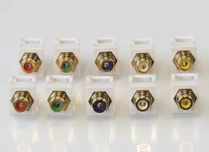 RCA Keystone Jacks, Pack of 10 (5 Colors) RCA Keystone Jacks, Pack of 10 (5 Colors)