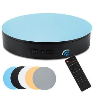 13.7inch 110LB Motorized 360° Photography Turntable with Remote | Electric Rotating Display Stand, 110V-220V, Smooth Rotation, White, for Product Photos, Short Videos & Display 13.7inch 110LB Motorized 360° Photography Turntable with Remote | Electric Rotating Display Stand, 110V-220V, Smooth Rotation, White, for Product Photos, Short Videos & Display