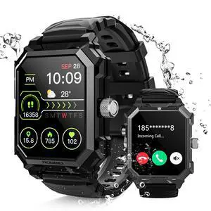Military Smart Watch for Men | Answer/Dial Call, 680mAh Battery, IP69 Waterproof, Blood Pressure Heart Rate, Android Phones Compatible, Fitness Tracker Military Smart Watch for Men | Answer/Dial Call, 680mAh Battery, IP69 Waterproof, Blood Pressure Heart Rate, Android Phones Compatible, Fitness Tracker