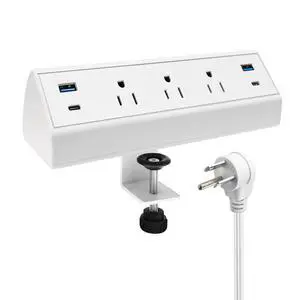 Fast Charge USB C Desk Clamp Power Strip 40W, Desktop Power Station Edge Mount Surge Protector 2 PC 20W USB-C Ports&2 QC 18W USB A Ports 3 Outlets for Home Office School Hotel ETL (White) Fast Charge USB C Desk Clamp Power Strip 40W, Desktop Power Station Edge Mount Surge Protector 2 PC 20W USB-C Ports&2 QC 18W USB A Ports 3 Outlets for Home Office School Hotel ETL (White)