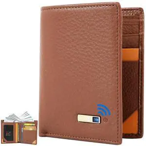 Smart Wallets Anti Lost Tracker Finder Leather Bifold Men Wallet Brown,Bifold Wallet Smart Wallets Anti Lost Tracker Finder Leather Bifold Men Wallet Brown,Bifold Wallet